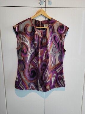 Cleo Vibrant Print Sleeveless Top Size S